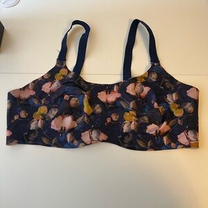 Knix Revolution Scoop Wireless Bra Black Floral Size 5